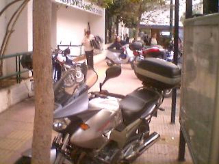 illegal parking on sidewalk outside panelinios sport club